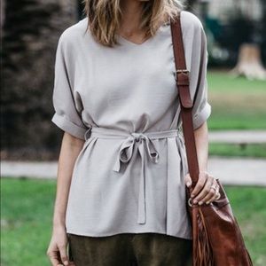 Tan/khaki kimono top